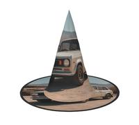 JDbncxe 2 PCS Halloween Hat â€“ Cars in the desert Print Witches Decor Party, Cosplay Accessory, Festive Carnival Headband, Magic Wizard Cap