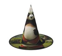JDbncxe 2 PCS Halloween Hat â€“ Giant panda in the jungle Print Witches Decor Party, Cosplay Accessory, Festive Carnival Headband, Magic Wizard Cap
