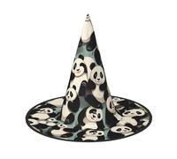 JDbncxe 2 PCS Halloween Hat – Lying giant pandas Print Witches Decor Party, Cosplay Accessory, Festive Carnival Headband, Magic Wizard Cap