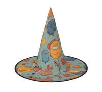 JDbncxe 2 PCS Halloween Hat – Marine Animals Print Witches Decor Party, Cosplay Accessory, Festive Carnival Headband, Magic Wizard Cap