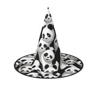 JDbncxe 3 PCS Halloween Hat – Giant pandas huddled together Print Witches Decor Party, Cosplay Accessory, Festive Carnival Headband, Magic Wizard Cap
