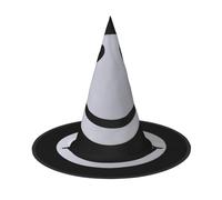 JDbncxe 3 PCS Halloween Hat â€“ Gray smiley face Print Witches Decor Party, Cosplay Accessory, Festive Carnival Headband, Magic Wizard Cap