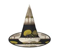 JDbncxe 3 PCS Halloween Hat – Green grove Print Witches Decor Party, Cosplay Accessory, Festive Carnival Headband, Magic Wizard Cap