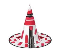 JDbncxe 3 PCS Halloween Hat â€“ Lipstick display Print Witches Decor Party, Cosplay Accessory, Festive Carnival Headband, Magic Wizard Cap