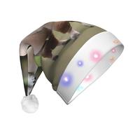 JDbncxe Alpaca's body display Print LED Christmas Hat for Adults - Festive Santa Hat, Soft Xmas Party Headwear - Unisex Warm Cap