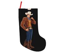 JDbncxe Cool cowboy man Print 18in Christmas Stockings – Holiday Hanging Ornament for Fireplace, Xmas Tree, Family Party Decoration