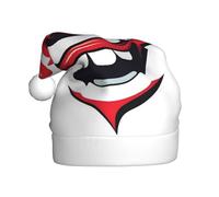 JDbncxe Devil's Smile Print Christmas Hat for Adults - Unisex Santa Hat, Xmas New Year Favors, Holiday Festive Headwear