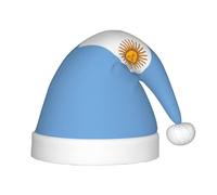 JDbncxe Festive Argentine flag Print Christmas Hat for Kids â€“ Soft Plush Santa Hat, Perfect Holiday Headwear for Christmas