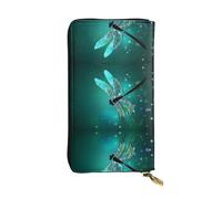 JDbncxe Galaxy Animal Dragonfly Print Leather Wallet â€“ Lightweight with Credit Card Holder, Cash, Coins, Receipts, Checkbooks Organizer
