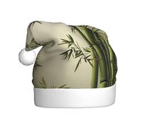 JDbncxe Green bamboo forest Print Christmas Hat for Adults - Unisex Santa Hat, Xmas New Year Favors, Holiday Festive Headwear
