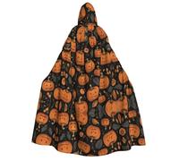 JDbncxe Halloween Hooded Cloak Costume - Unisex Adult Artistic Jack-O'-Lantern Print Cape for Parties, Carnivals, Comic Exhibitions & More