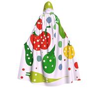 JDbncxe Halloween Hooded Cloak Costume - Unisex Adult Circles on vegetables Print Cape for Parties, Carnivals, Comic Exhibitions & More