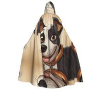JDbncxe Halloween Hooded Cloak Costume - Unisex Adult Cute Dalmatian Print Cape for Parties, Carnivals, Comic Exhibitions & More