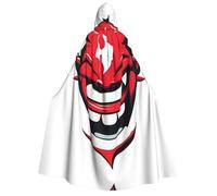 JDbncxe Halloween Hooded Cloak Costume - Unisex Adult Devil's Smile Print Cape for Parties, Carnivals, Comic Exhibitions & More