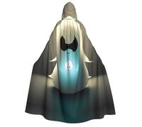 JDbncxe Halloween Hooded Cloak Costume - Unisex Adult Little Ghost's Light Print Cape for Parties, Carnivals, Comic Exhibitions & More