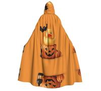 JDbncxe Halloween Hooded Cloak Costume - Unisex Adult The Joy of Pumpkin and Duck Print Cape for Parties, Carnivals, Comic Exhibitions & More