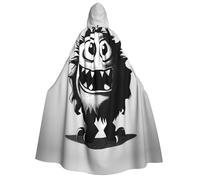 JDbncxe Halloween Hooded Cloak Costume - Unisex Adult Weird illustrations Print Cape for Parties, Carnivals, Comic Exhibitions & More