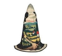 JDbncxe L Halloween Hooded Cape Go to the countryside Print – Unisex Costume Cape for Cosplay, Comic Exhibition, Carnival Party
