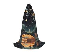 JDbncxe L Halloween Hooded Cape Praying under the starry sky Print â€“ Unisex Costume Cape for Cosplay, Comic Exhibition, Carnival Party