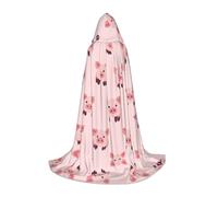 JDbncxe L Halloween Hooded Cape Simple strokes of pig head Print â€“ Unisex Costume Cape for Cosplay, Comic Exhibition, Carnival Party