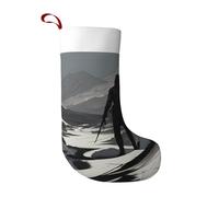 JDbncxe Large Christmas Stocking for Fireplace - Soft & Personalized Holiday Decor, Snow Hunter Print Xmas Tree Accessory