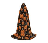 JDbncxe M Halloween Hooded Cape Artistic Jack-O'-Lantern Print – Unisex Costume Cape for Cosplay, Comic Exhibition, Carnival Party