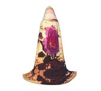 JDbncxe M Halloween Hooded Cape Flowers in the desert Print – Unisex Costume Cape for Cosplay, Comic Exhibition, Carnival Party