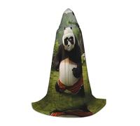 JDbncxe M Halloween Hooded Cape Giant panda in the jungle Print – Unisex Costume Cape for Cosplay, Comic Exhibition, Carnival Party