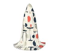 JDbncxe M Halloween Hooded Cape The beauty of circles Print – Unisex Costume Cape for Cosplay, Comic Exhibition, Carnival Party