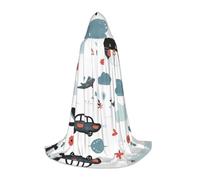 JDbncxe M Halloween Hooded Cape The cartoon phenomenon Print – Unisex Costume Cape for Cosplay, Comic Exhibition, Carnival Party