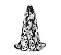 JDbncxe S Halloween Hooded Cape Giant pandas huddled together Print – Unisex Costume Cape for Cosplay, Comic Exhibition, Carnival Party