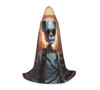 JDbncxe S Halloween Hooded Cape Technology Cat People Print â€“ Unisex Costume Cape for Cosplay, Comic Exhibition, Carnival Party