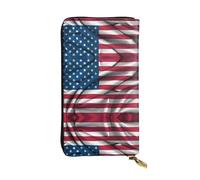 JDbncxe United States Flag Print Leather Wallet - Lightweight with Credit Card Holder, Cash, Coins, Receipts, Checkbooks Organizer