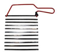 JDBrands Junior Hack Saw - 150mm/6 - Cutting DIY or Profesional Tool - Finger Guard - Red Powder Coated - 32tpi Blade Included (Hacksaw w/additonal 10 Blades)