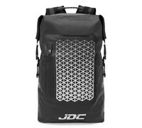 JDC Delta Motorcycle Rucksack Waterproof Dry Bag, Roll Top Backpack with Reflective Pocket, 17 Inch Laptop Space, Adjustable Chest and Waist Straps - Reflective 30L