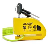 JDC Motorcycle Motorbike Bicycle Electric Bike Scooter Disc Lock Security Waterproof With Reminder Cable 110db ALARM - Jaws - Yellow