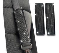 JDDRY 2-Pack Bling Seat Belt Covers,Bling Seat Belt Covers for Womens,Car Seat Belt Strap Cover Shoulder Pad,Universal Car Interior Accessories Fit for Car/Truck/SUV(Black,2PC)