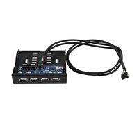 Jdeijfev 3.5 Inch Floppy Bay 4 Port USB 2.0 Hub Usb2.0 Expansion Port Holder with 10-Pin Cable for Desktop