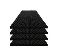 Jdejiela 4 Pack Egg Crate Foam Sound Proof Foam Panels for Walls,48''X24''X2'' inch Acoustic Panels, high-Density Fireproof soundproof Wall Panels, Professional Acoustic Treatment (BlacK)