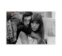Jdekaec Jane Birkin And Serge Gainsbourg 2 Canvas Poster Wall Art Decor Print Picture Paintings for Living Room Bedroom Decoration Unframe-style 12x18inch(30x45cm)
