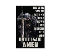 Jdekaec The Devil Saw Me with My Head Down And Thought He'd Won Until I Said Amen Canvas Poster Bedroom Decor Sports Landscape Office Room Decor Gift Unframe-style 12x18inch(30x45cm)
