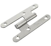 Jdel 4 Pieces Stainless Steel Round Edge without Finial 100 mm, Right, Nickel, 100 x 57