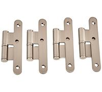 Jdel Pack of 4 Nickel-Plated Round Edge Bolts without Finial 100 mm, Right, 100 mm