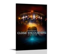 JDfenggu Close Encounters of The Third Kind Poster Wall Art Aesthetic Cover Poster Design Painting for Living Room Bed Room 16x24inch(40x60cm) Frame-style