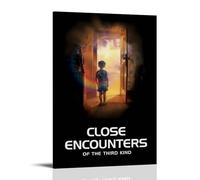 JDfenggu Close Encounters of The Third Kind Poster Wall Art Aesthetic Cover Poster Design Painting for Living Room Bed Room 12x18inch(30x45cm) Frame-style