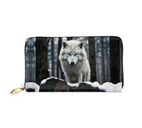 JDFHGNU A Lone Wolf Pattern, Women'S Wallet, Long Clutch Wallet, Credit Card Holder Wallet, Travel Coin Purse, Black, One Size