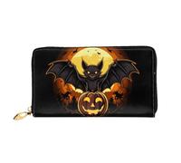 JDFHGNU Bat Pumpkin Lamp Pattern, Women'S Wallet, Long Clutch Wallet, Credit Card Holder Wallet, Travel Coin Purse, Black, One Size