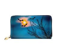JDFHGNU Bat Under Night Sky Pattern, Women'S Wallet, Long Clutch Wallet, Credit Card Holder Wallet, Travel Coin Purse, Black, One Size