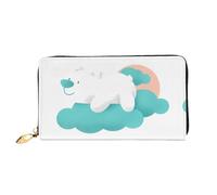 JDFHGNU Bear On The Clouds Pattern, Women'S Wallet, Long Clutch Wallet, Credit Card Holder Wallet, Travel Coin Purse, Black, One Size