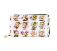 JDFHGNU Bee Cartoon Pattern, Women'S Wallet, Long Clutch Wallet, Credit Card Holder Wallet, Travel Coin Purse, Black, One Size